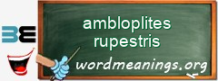 WordMeaning blackboard for ambloplites rupestris